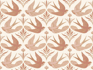 Blush Swallow Animal Mural sample