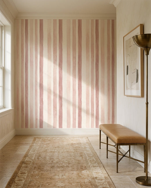 Pink Stripe Stripe Mural