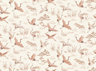 Blush Crane Animal Mural sample