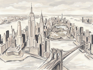 Cream New York Cityscape Mural sample