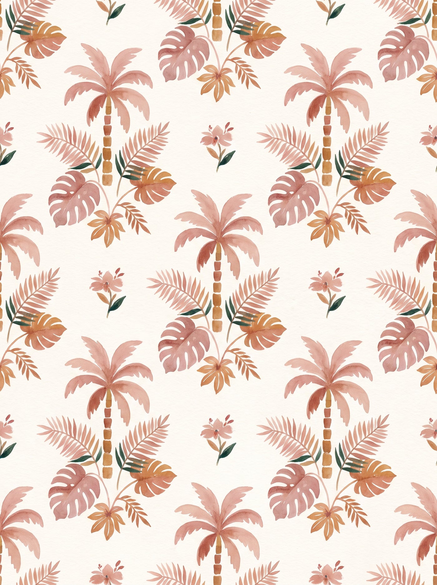 Blush Palm Tropical Mural design