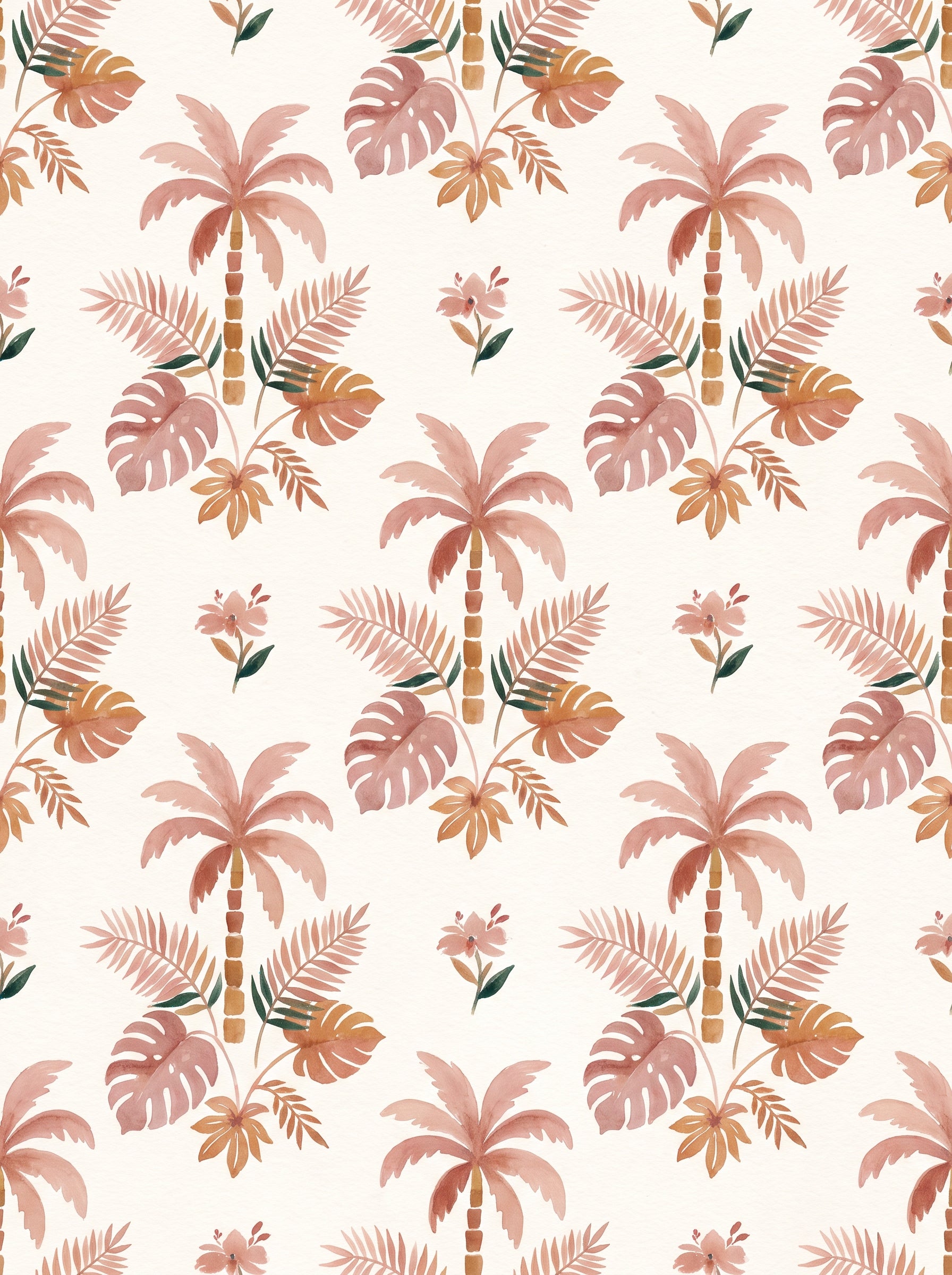 Blush Palm Tropical Mural design