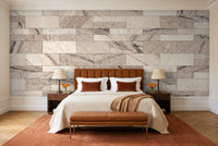 Cream Stone Mural in a bedroom