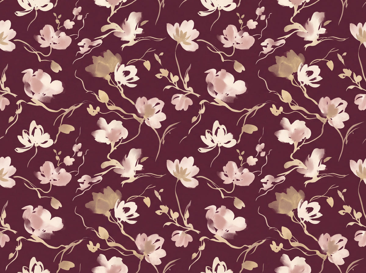 Burgundy Brushstroke Abstract Mural design