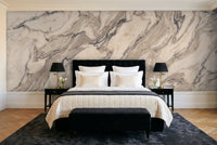 Cream Marble Mural in a bedroom