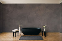 Charcoal Plaster Texture Mural in a bathroom
