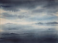 Navy Ocean Landscape Mural