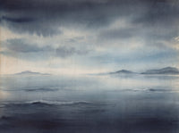 Navy Ocean Landscape Mural design