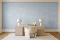Light Blue Linen Texture Mural in a home office
