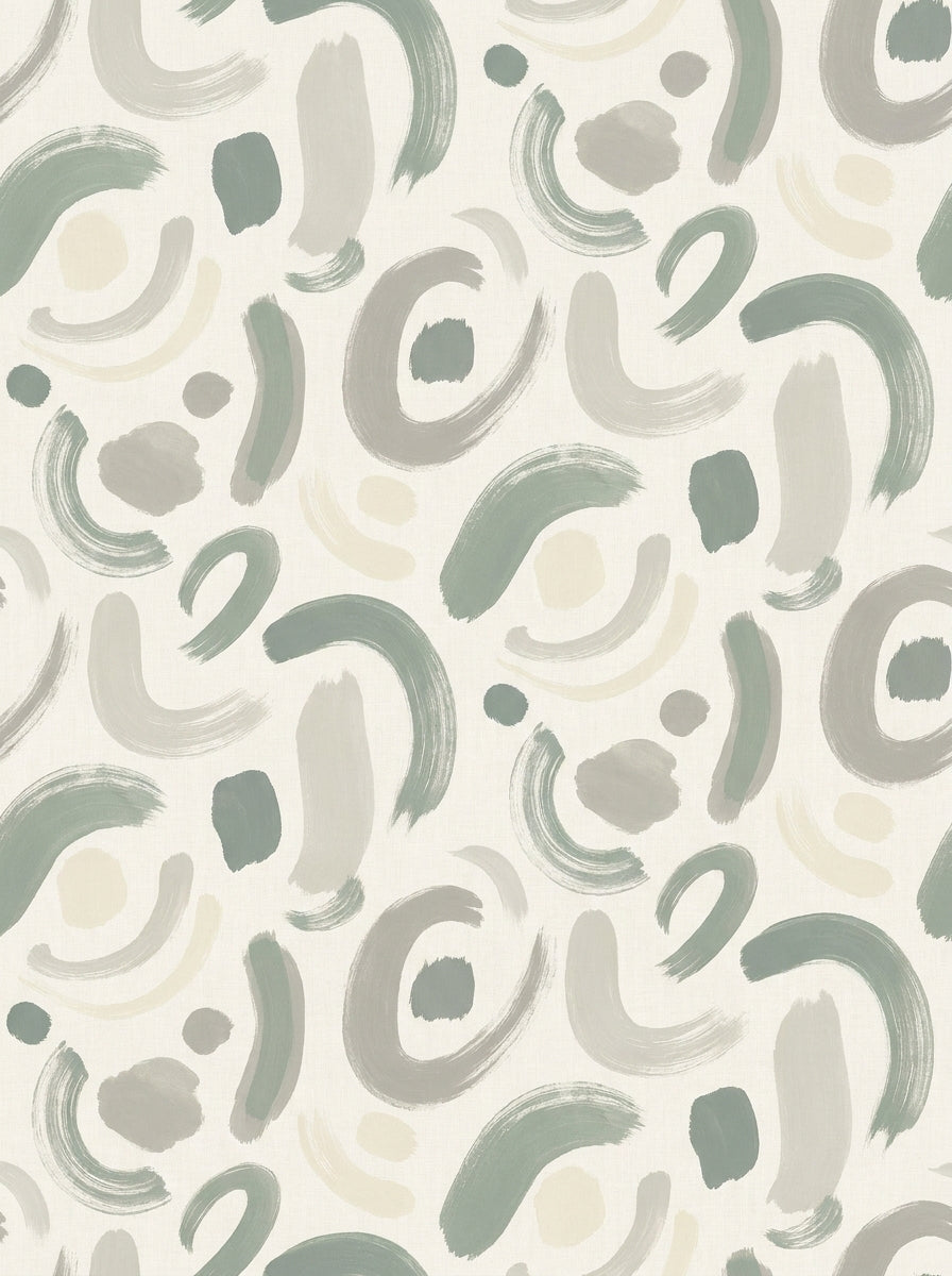 Sage Brushstroke Abstract Mural design
