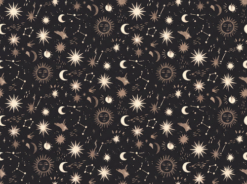 Charcoal Stars Celestial Mural sample on the real paper