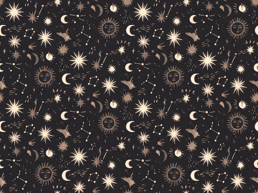 Charcoal Stars Celestial Mural