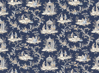 Navy Toile Mural design
