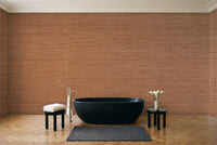 Clay Grasscloth Texture Mural in a bathroom
