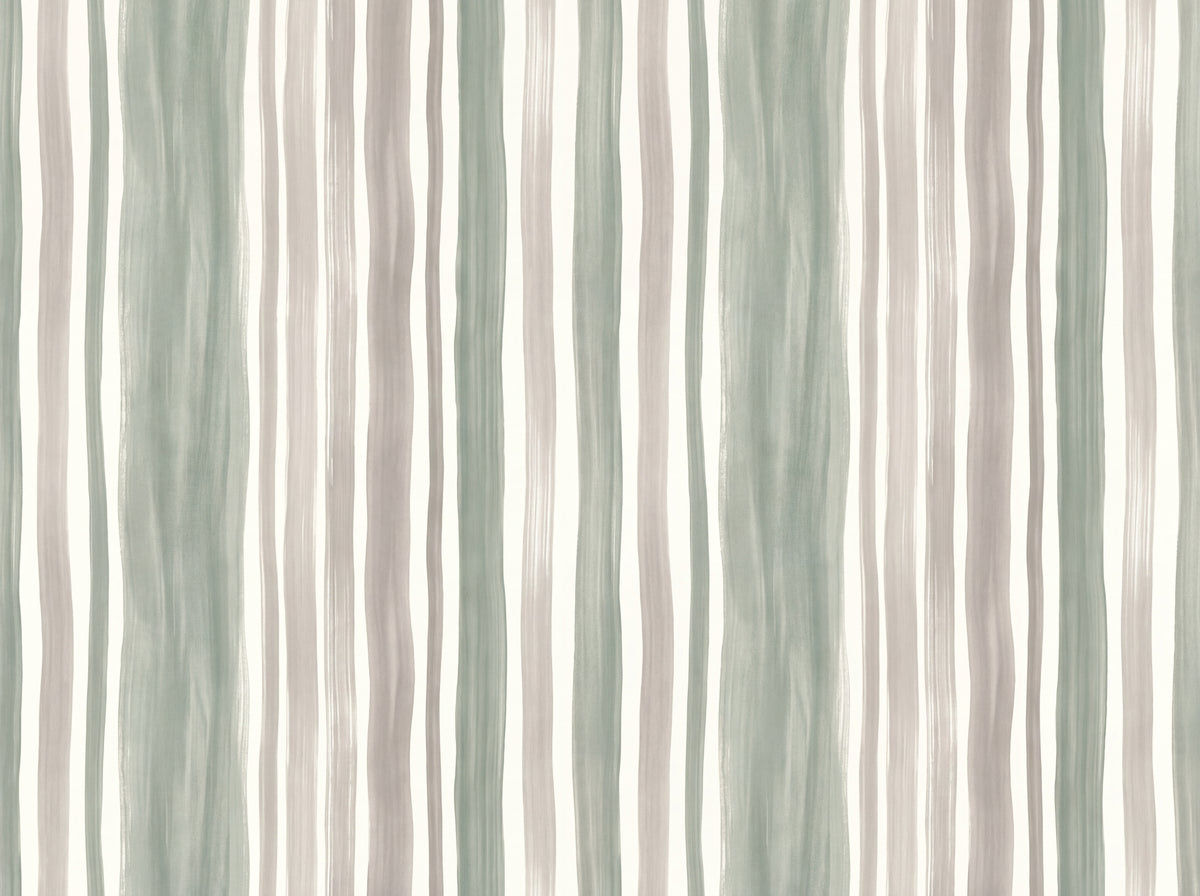 Sage Stripe Mural placed in your room