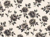 Black And White Rose Floral Mural design