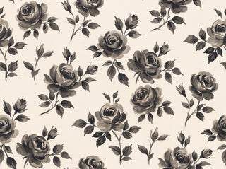 Black And White Rose Floral Mural sample