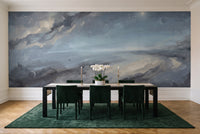 Blue Galaxy Celestial Mural in a dining room