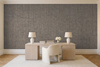 Charcoal Linen Texture Mural in a home office