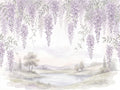 Lilac Wisteria Floral Mural