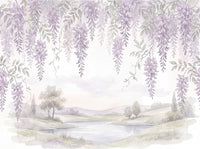 Lilac Wisteria Floral Mural design