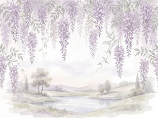 Lilac Wisteria Floral Mural sample