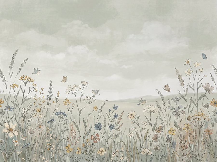 Meadowsweet, Sage, preview of the area printed on your wall