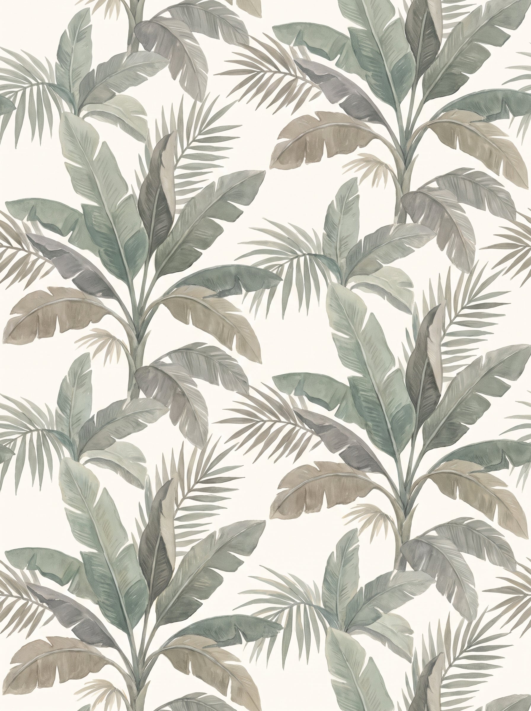 Sage Banana-leaf Tropical Mural design
