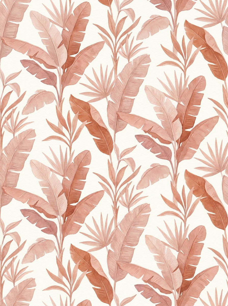 Pink Banana-leaf Tropical Mural design