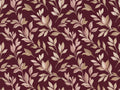 Burgundy Leaf Botanical Mural