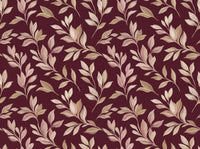Burgundy Leaf Botanical Mural design