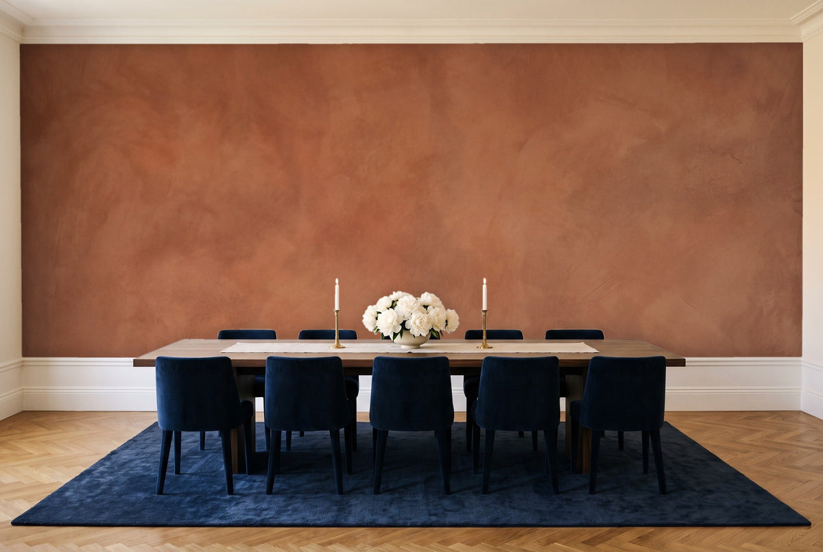 Clay Plaster Texture Mural in a dining room