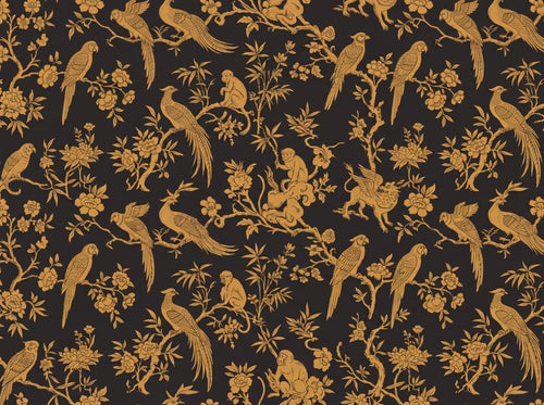 Black And Gold Parrot Animal Mural design