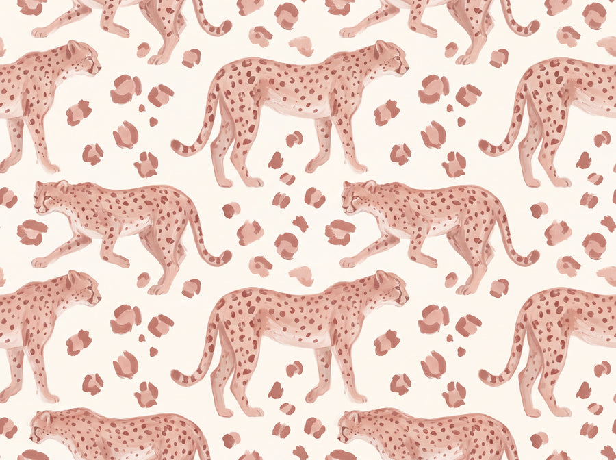 Blush Cheetah Animal Mural