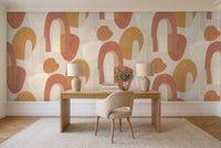 Terracotta Arch Abstract Mural in a home office