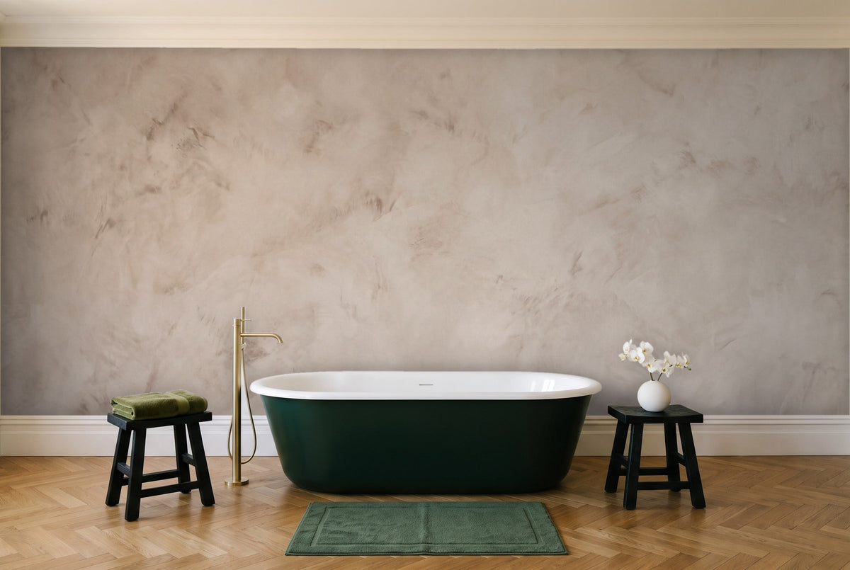 Beige Plaster Texture Mural in a bathroom