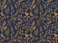 Blue And Gold Fern Botanical Mural design