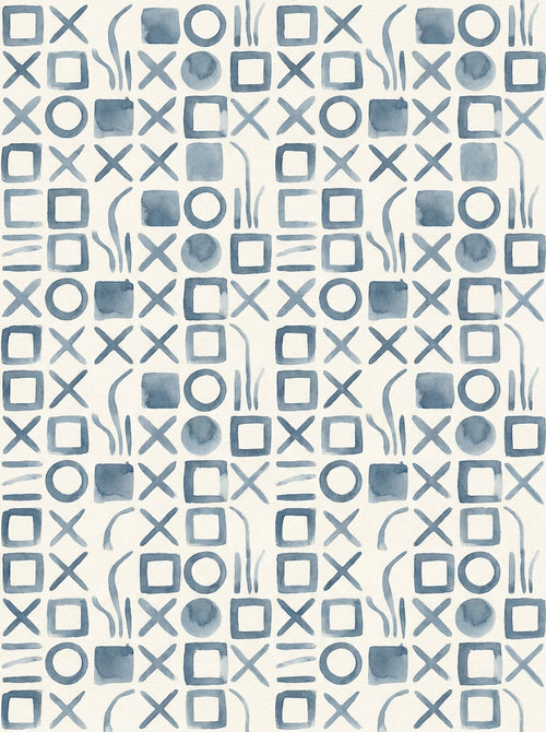 Blue Grid Geometric Mural design