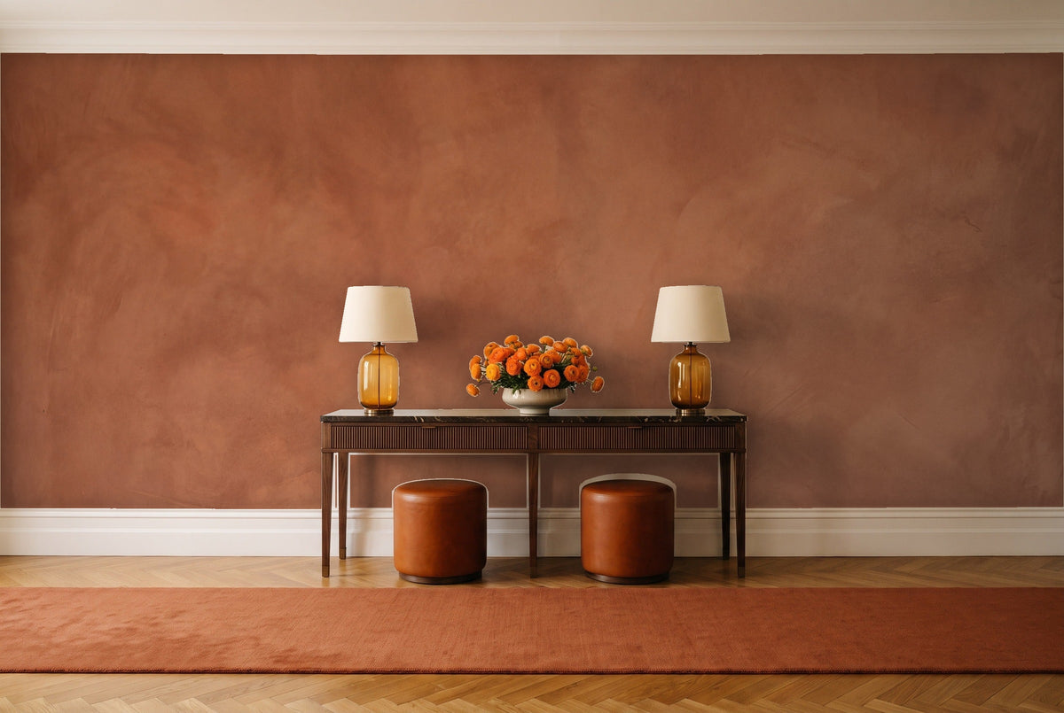 Clay Plaster Texture Mural in an entryway
