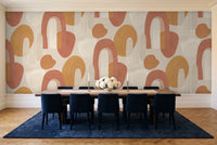 Terracotta Arch Abstract Mural in a dining room