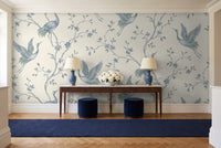 Blue Crane Animal Mural in an entryway