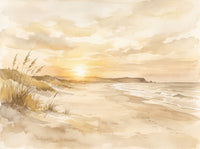 Ochre Beach Sunset Landscape Mural design