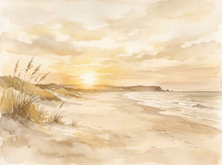 Ochre Beach Sunset Landscape Mural sample