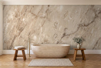 Beige Marble Mural in a bathroom