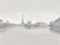 Grey Paris Cityscape Mural