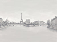 Grey Paris Cityscape Mural design