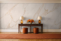 White And Gold Marble Mural in an entryway