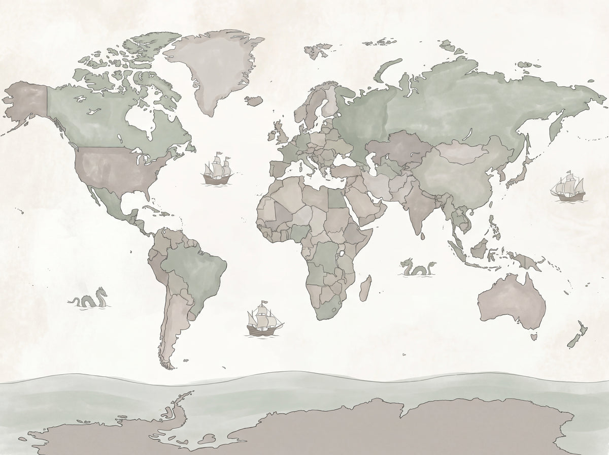 Sage World Map Map Mural design