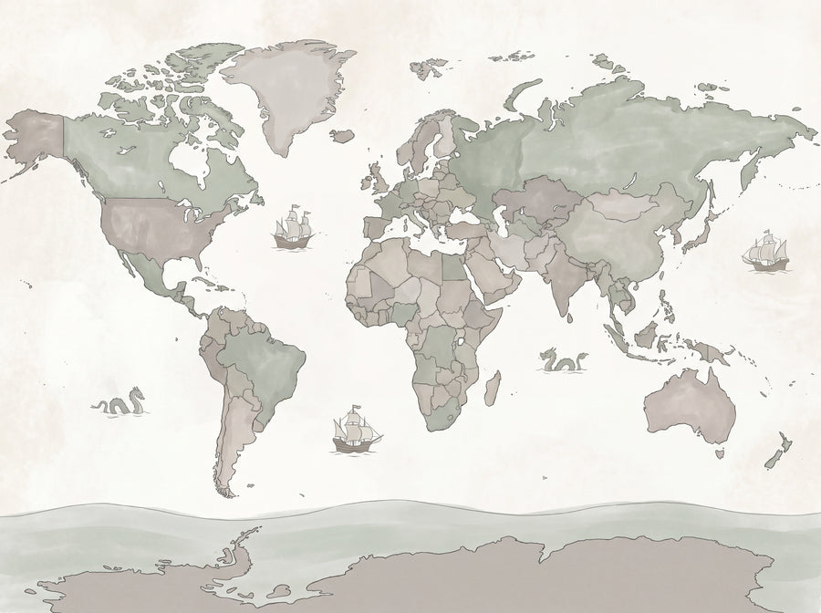 Sage World Map Map Mural