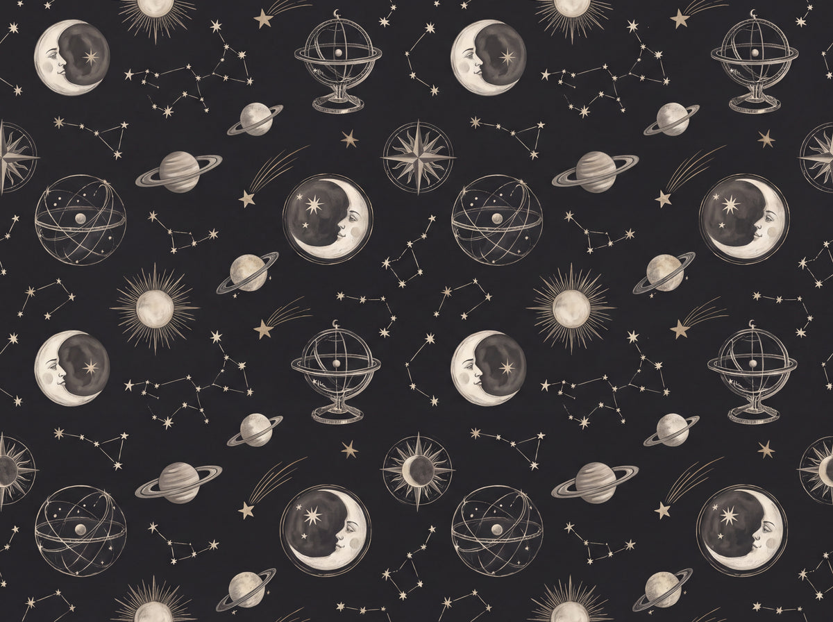 Black Moon Celestial Mural placed in your room